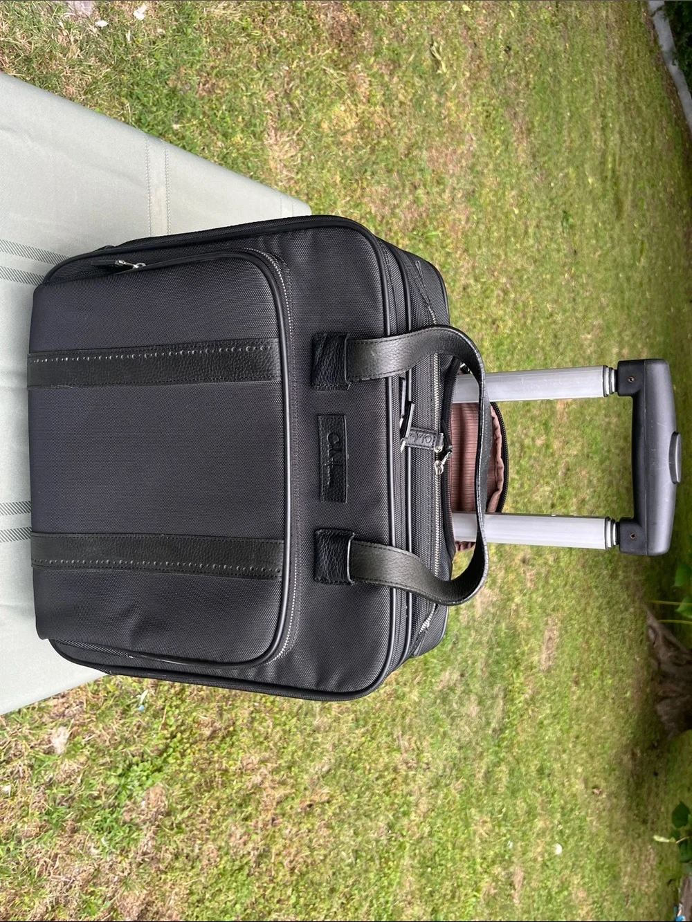 Cole Haan Black Laptop Briefcase with Leather Trim